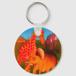 Chaveiro Vintage Cores de animais selvagens africanos color