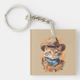 Chaveiro Vintage Cowboy Kitten Design