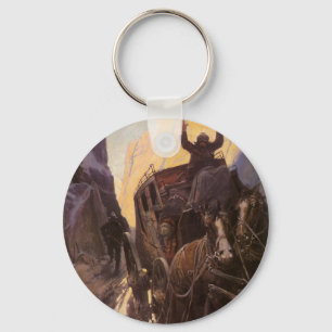 Chaveiro Vintage Cowboys, Segurados no Canyon pelo NC Wyeth