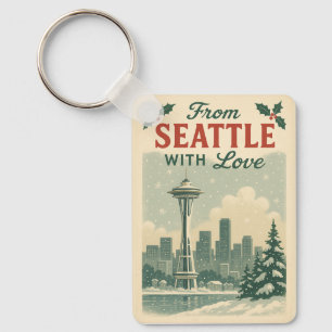 Chaveiro Vintage De Seattle Com Amor