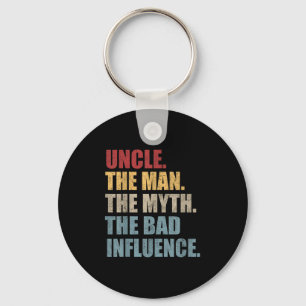 Chaveiro Vintage Divertido Tio Man Mito Influência Ruim Eng