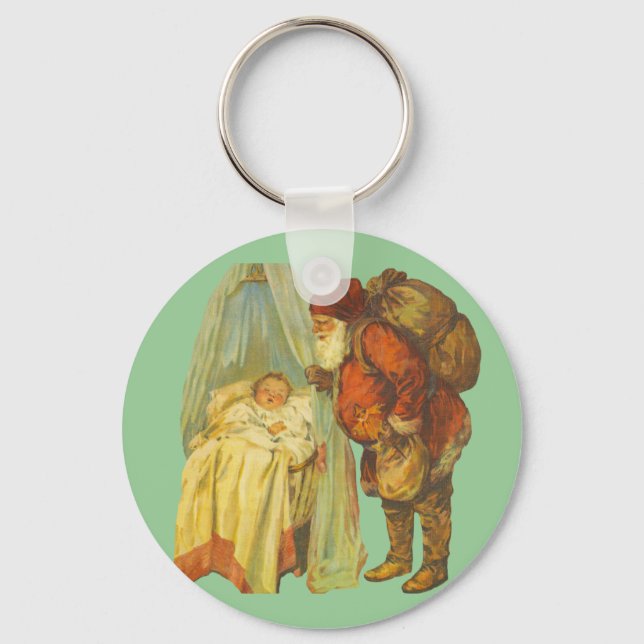 Chaveiro Vintage do Natal do Baby Santa Clause (Frente)