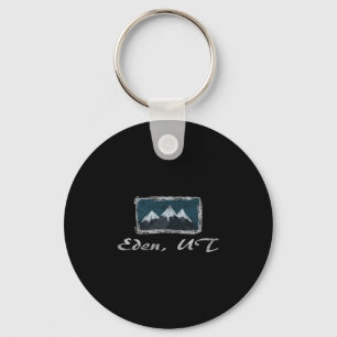 Chaveiro Vintage Eden Utah Winter Skiing Fun