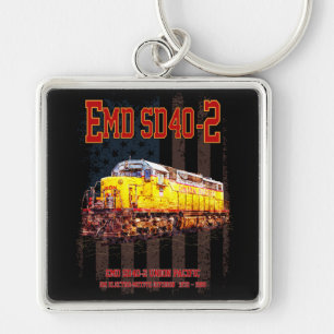 Chaveiro Vintage EMD SD40-2 Locomotiva diesel Bandeira amer