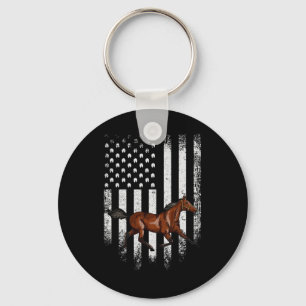 Chaveiro Vintage Estados Unidos Bandeira Americana Horse Ho