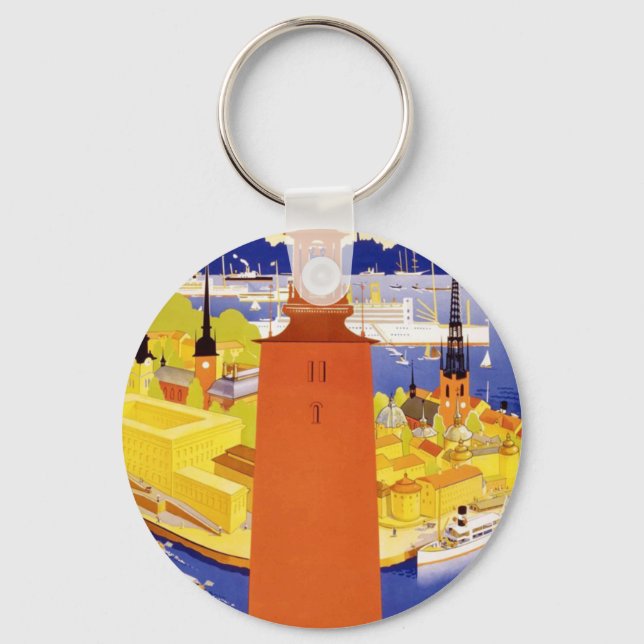 Chaveiro Vintage Estocolmo Suecia (Frente)