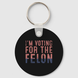 Chaveiro Vintage Estou votando no criminoso Donald Trump