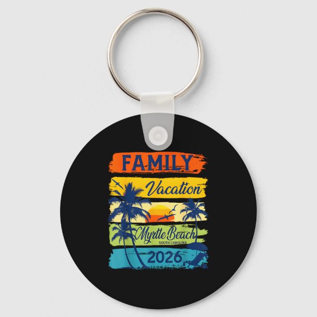 Chaveiro Vintage Family Vacation Myrtle-beach 2026 Matching (Frente)