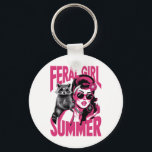 Chaveiro Vintage Feral Girl Summer Ogambm Funny Raccoon<br><div class="desc">Vintage Feral Girl Summer Ogambm Funny Raccoon</div>
