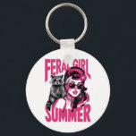 Chaveiro Vintage Feral Girl Summer Ogambm Funny Raccoon<br><div class="desc">Vintage Feral Girl Summer Ogambm Funny Raccoon</div>
