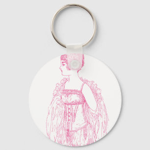 Chaveiro Vintage Flapper Corset Rosa