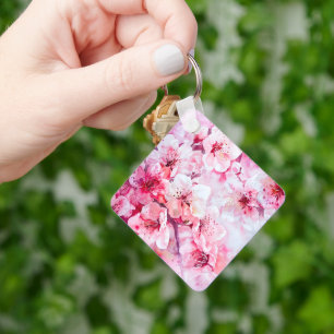 Chaveiro Vintage Flor Petal Rosa Suave