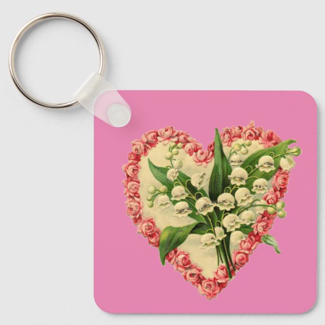 Chaveiro Vintage Floral Heart Keychain (Frente)