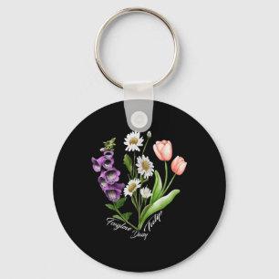 Chaveiro Vintage Floral Plant Foxglove Daisy Tulip Flower G