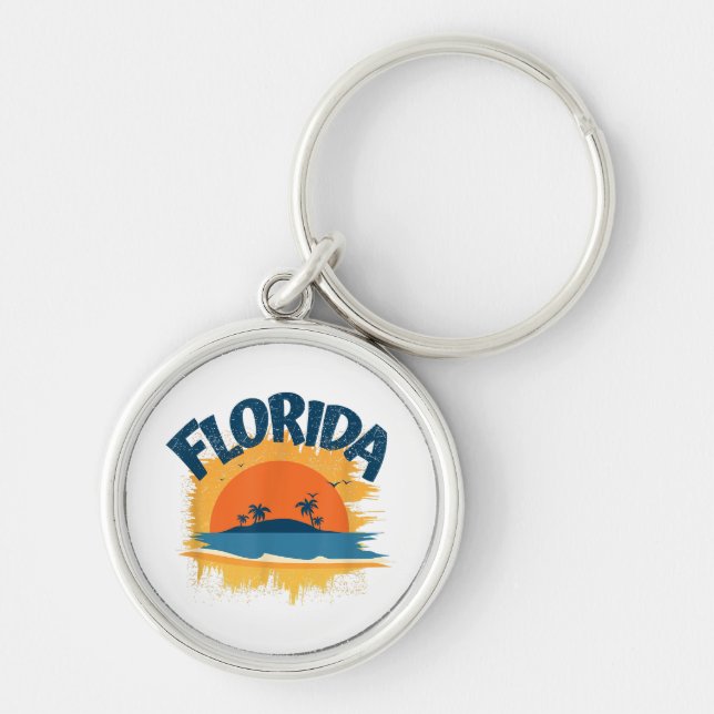 Chaveiro Vintage Florida Retro Tee Design Sunshine (Frente)