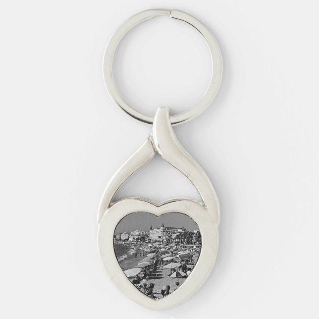 Chaveiro Vintage France Cannes praia (Frente)