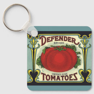Chaveiro Vintage Fruta Crate Label Art, Defender Tomates