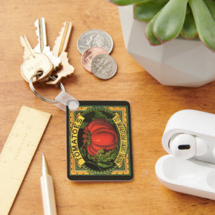 Chaveiro Vintage Fruta Crate Label Art, Wayne Co Tomates