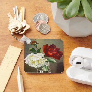 Chaveiro Vintage Garden Rosas em Vidro