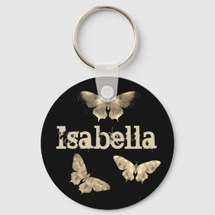 Chaveiro Vintage Gothic Dark Butterfly Art Nome Isabella