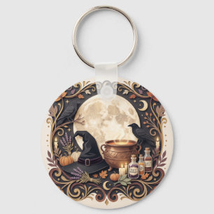 Chaveiro Vintage Gótico Bruxas Halloween Mágico