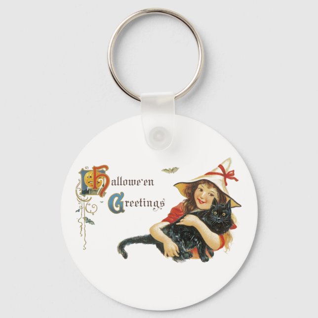 Chaveiro Vintage Halloween Saudações (Frente)