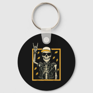 Chaveiro Vintage Halloween Skeleton Rock On-hand Skeleton M