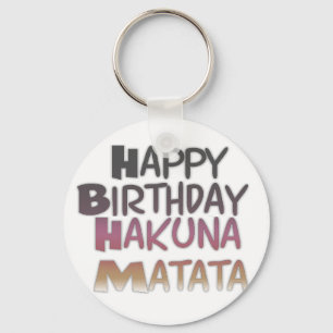 Chaveiro Vintage Happy Birthday Hakuna Matata Purple Inspir