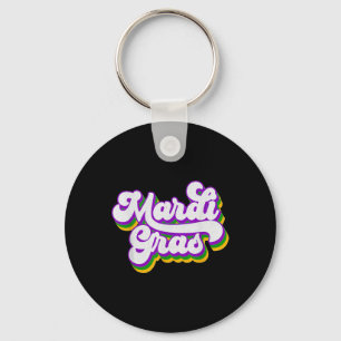 Chaveiro Vintage Happy Mardi Gras Miçanga Mascarada