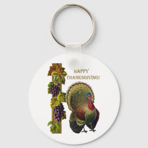 Chaveiro Vintage Happy Thanksgiving Turkey