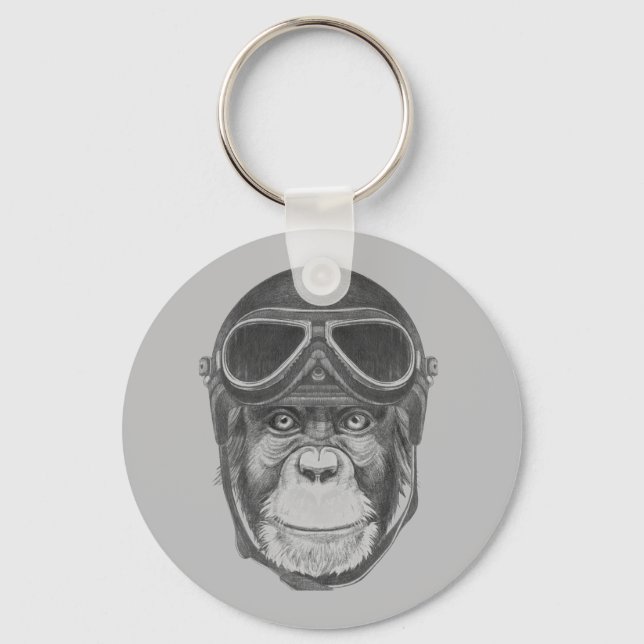 Chaveiro Vintage Helmet Chimpanzee (Frente)