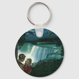 Chaveiro Vintage Honeymoon Love, Newlyweets em Niagara Fall
