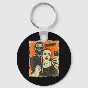 Chaveiro Vintage Horror Cômico Zombie Selfie Creepy Cute Ha