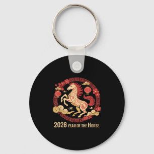 Chaveiro Vintage Horse 2026 Zodiac Chinês Ano Novo Do