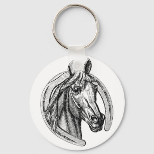 Chaveiro Vintage Horse and Horseshoe Keychain