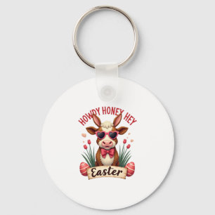Chaveiro Vintage Howdy Honey Páscoa Vaca Highland Fofa Bunn