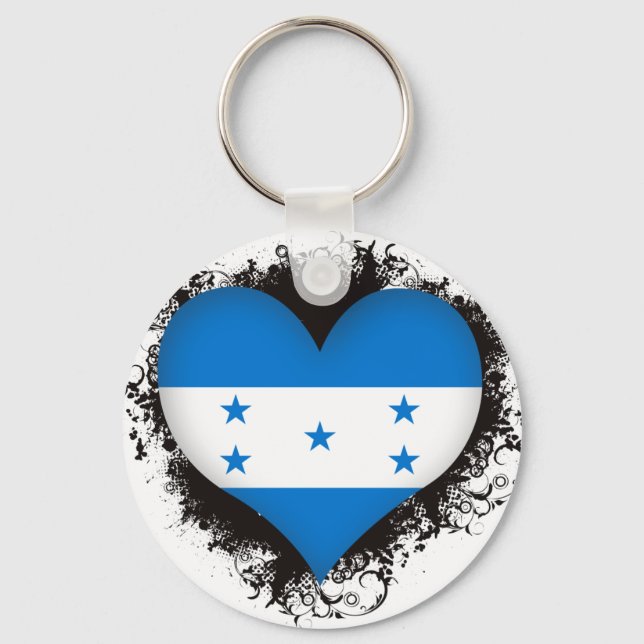 Chaveiro Vintage I Love Honduras (Frente)