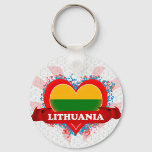 Chaveiro Vintage I Love Lituânia