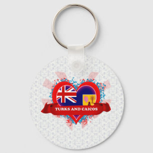 Chaveiro Vintage I Love Turks And Caicos