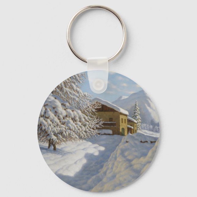 Chaveiro Vintage Ivan Choultse — Paisagem de inverno (Frente)