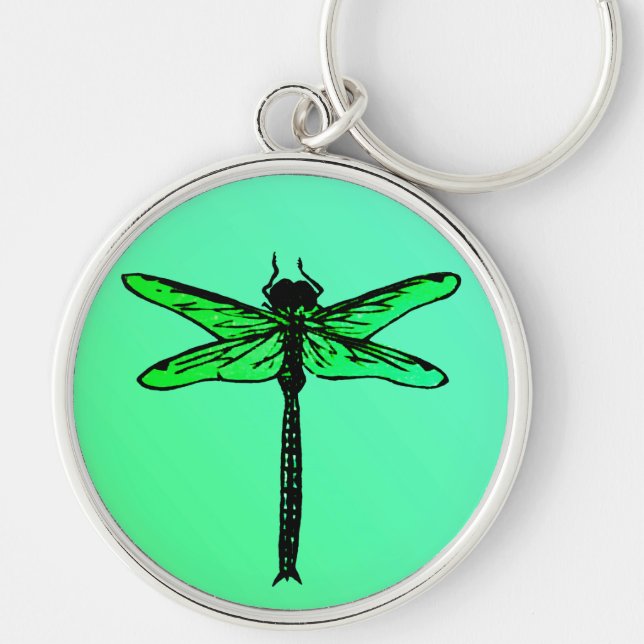Chaveiro Vintage Japonês Dragonfly, esmeralda verde (Frente)