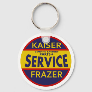 Chaveiro Vintage Kaiser Frazer - sinal de serviço vermelho/