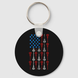 Chaveiro Vintage Lacrosse American Flag 4 De Julho