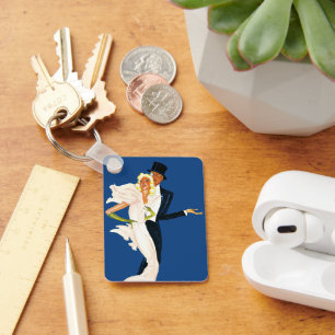 Chaveiro Vintage Love and Romance, Casal de Casamento Moder