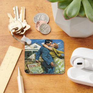 Chaveiro Vintage Love and Romance Newlyweds Buy First House