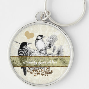 Chaveiro Vintage Love Birds Convite Para Casamento