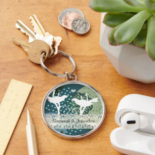 Chaveiro Vintage Love Birds Sweet Heart Key Chain