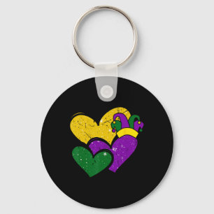 Chaveiro Vintage Mardi Gras Cute Hearts Raparigas Mulheres