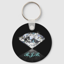 Chaveiro Vintage Monogramas Legal Solitaire Diamond Black