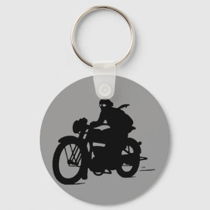 Chaveiro Vintage Motorcycle Man Silhouette ClassChaveiro